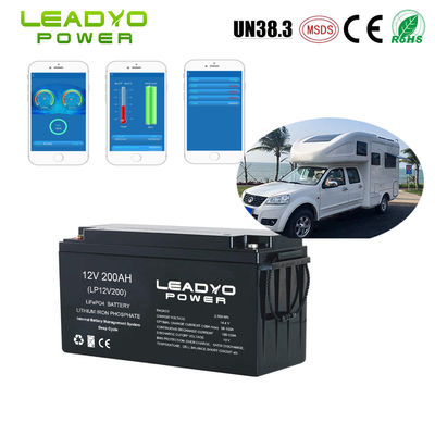 스마트 앱과 레샤르게러블 IP66  리튬 이온  RV 전지 12V 200Ah LiFePO4 딥 사이클 전지