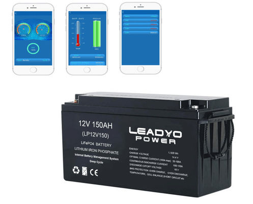 블루투스 App와 충전식 리튬 이온 해양 전지 12v 150Ah 딥 사이클 LiFePO4 전지