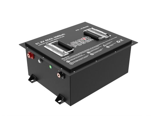 51.2V 50Ah 골프 카트 LiFePO4 배터리 100A BMS 2560Wh 에너지 블루투스 / LCD