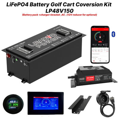 48V 150Ah 51.2V LiFePO4 리?? 골프 카트 배터리 변환 키트 250Amp 연속 출력, 520A / 20S