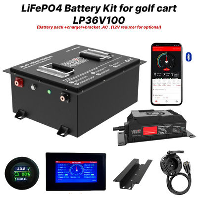 36V 100Ah 200Amp 36.8V 블루투스 LiFePO4 리?? 골프 카트 배터리 변환 키트