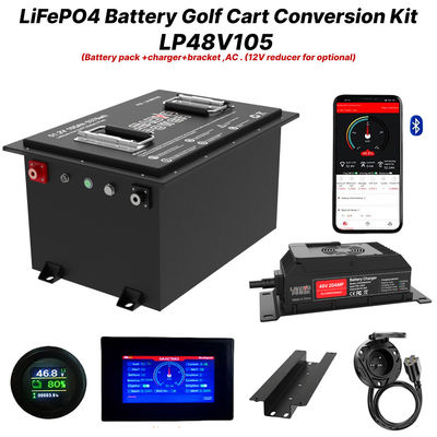 48V 105Ah 51.2V2 250Amp LiFePO4 골프 카트 배터리 변환 키트, 5년 보증