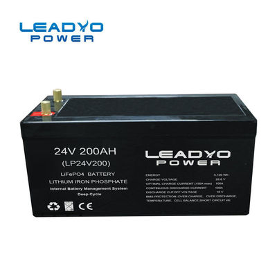 IP66 ABS 케이스 딥 사이클 리튬 배터리 리튬 철 인산염 배터리 24V 200Ah