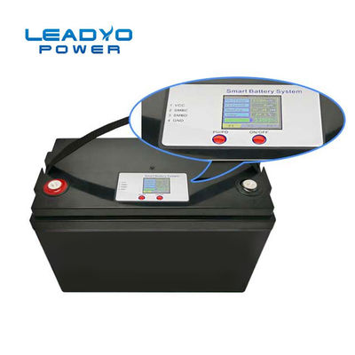 LEADYO 12V 100ah 리튬 철 인산염 배터리 Lifepo4 스마트 LCD 디스플레이